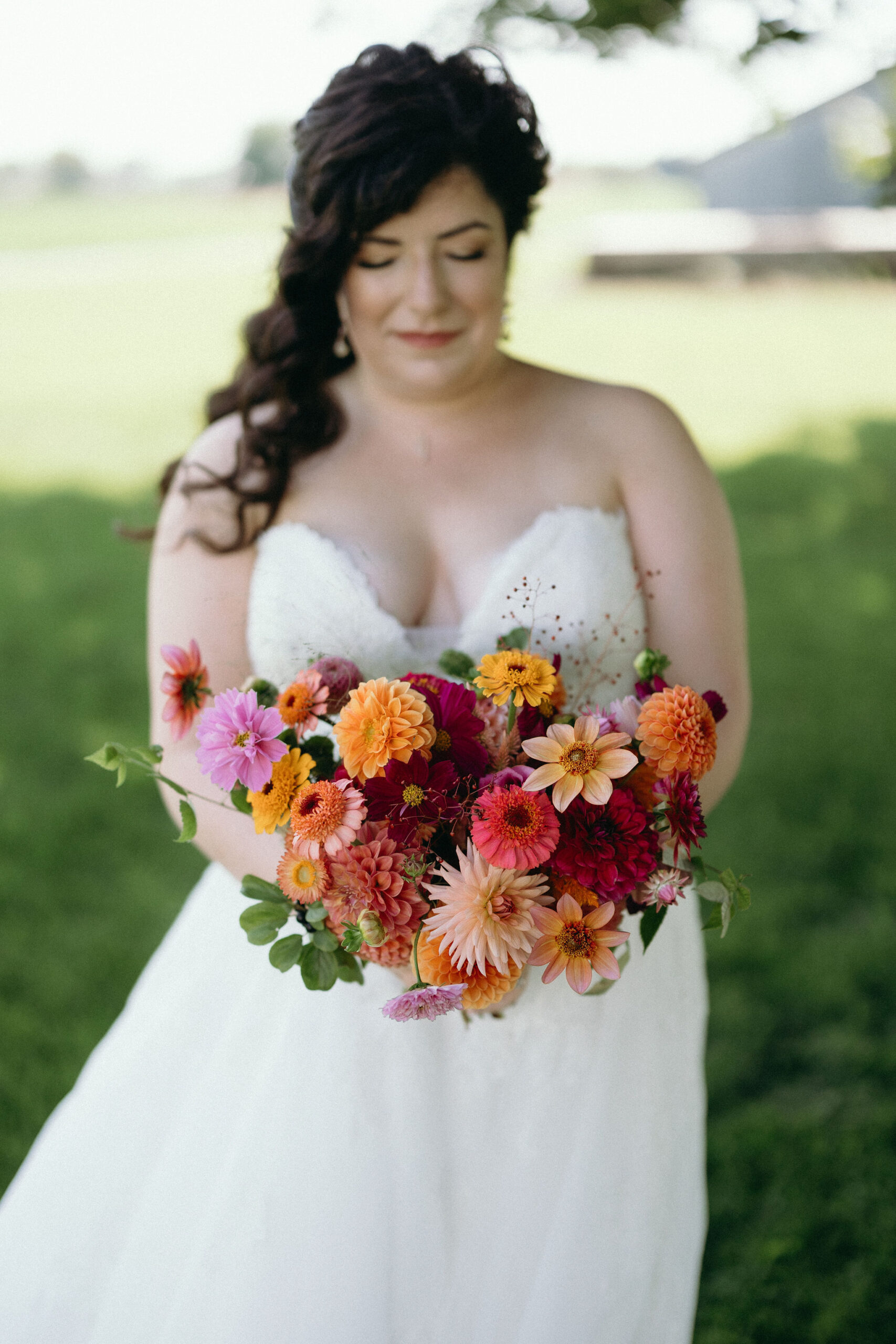 colourful wedding bouquet