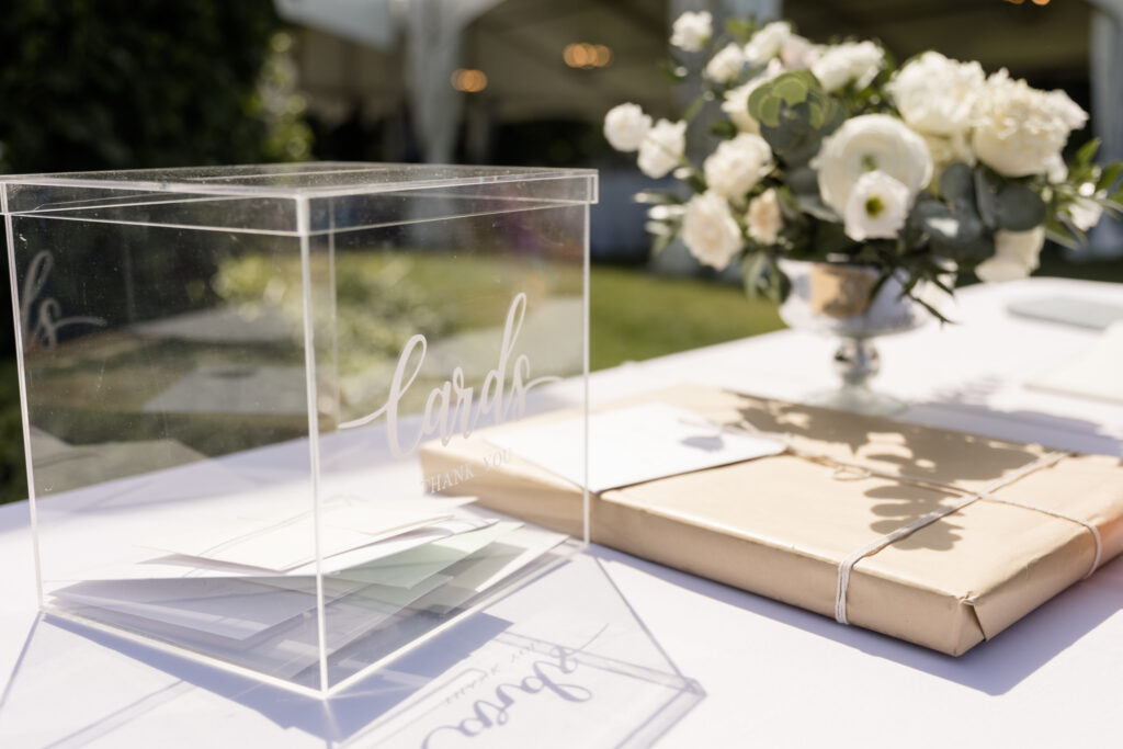 Classic blue and white wedding with beautiful florals and clean white details